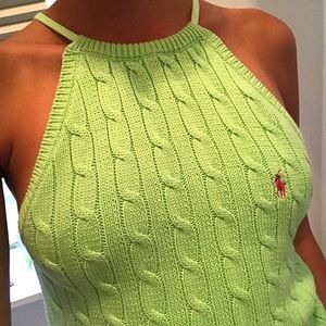 Ralph Lauren Knit Halter Top, Lime Green